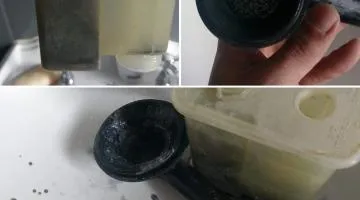 Magnetic filter checked during a service